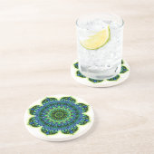 Mandala grün blau sandstein untersetzer (Seite)