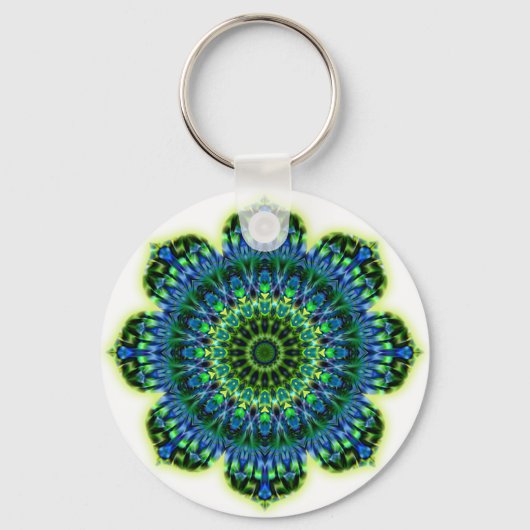 Mandala grün blau schlüsselanhänger (Vorderseite)