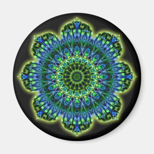 Mandala grün blau | schwarz magnet (Vorne)