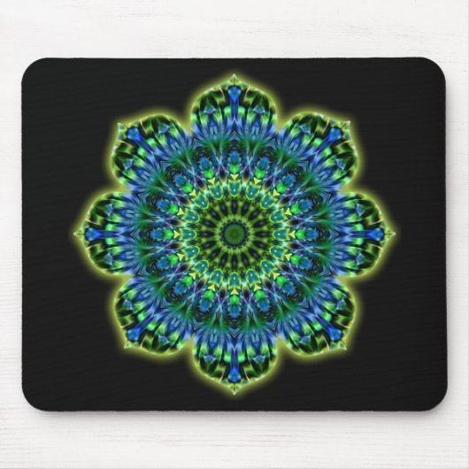 Mandala grün blau | schwarz mousepad (Vorne)