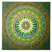 Mandala-grüne Fliese (Vorderseite)