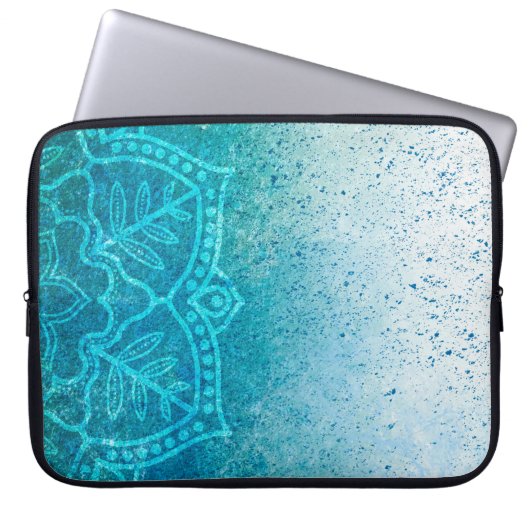 Mandala-Grunge-Muster Laptopschutzhülle (Vorderseite)