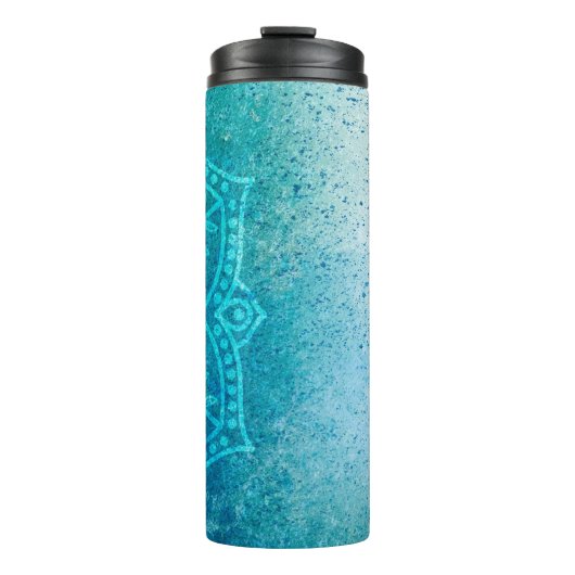 Mandala-Grunge-Muster Thermosbecher (Vorderseite)