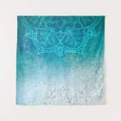 Mandala-Grunge-Muster Wandteppich (Vorderseite (Horizontal))