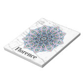 Mandala. Grunge-Stil mit personalisiertem Namen. Notizblock (Rotiert)