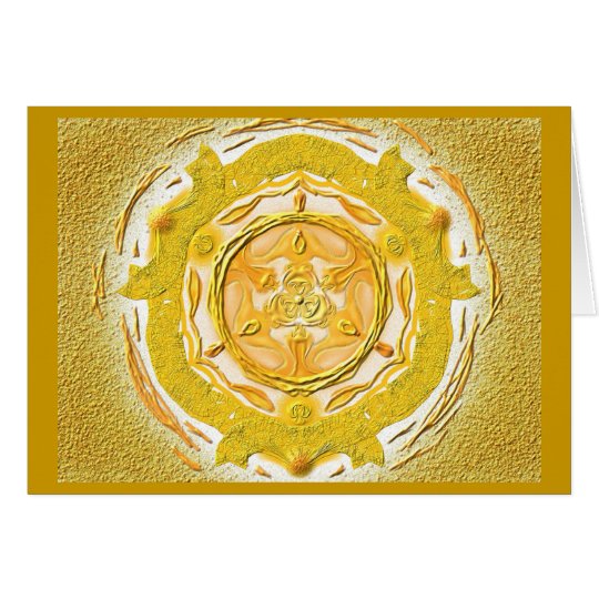 Mandala-Grußkarte 04 I-M Gold Karte