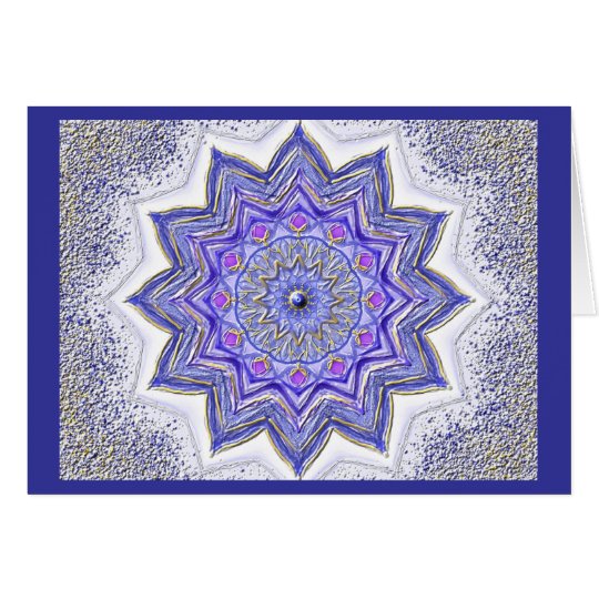 Mandala-Grußkarte 09 I-M Blau Karte