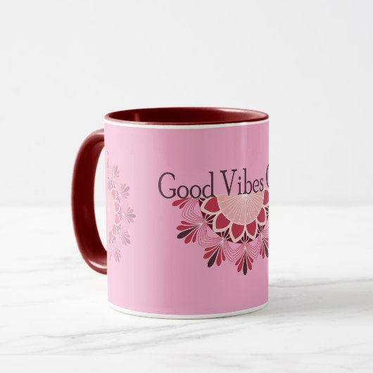 Mandala Gute Vibes Tasse (Vorderseite Links)