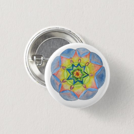 Mandala Hand bemalte Mandala Button (Vorne & Hinten)