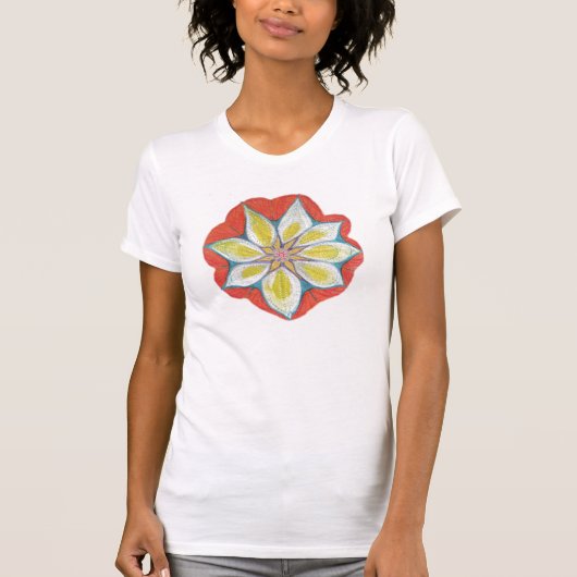 Mandala handgemalt Floral Women's Angepasster T - T-Shirt (Vorderseite)
