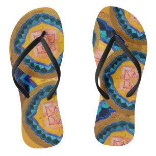 Mandala handgemalt Mandala Pair von Flip Flops Badesandalen