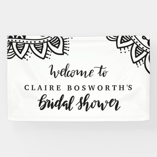 Mandala Handwriting Brautparty Boho Banner (Horizontal)
