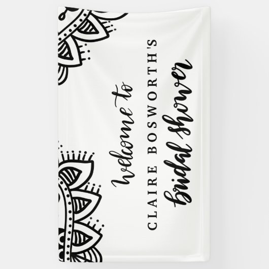 Mandala Handwriting Brautparty Boho Banner (Vertikal)