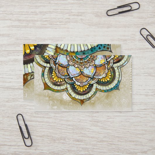 Mandala Happiness Visitenkarte (Vorderseite/Rückseite Beispiel)