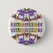 Mandala, Harmonie, Unruhfeder-Edelstein Button (Vorderseite)