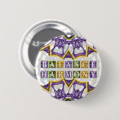 Mandala, Harmonie, Unruhfeder-Edelstein Button (Vorne & Hinten)