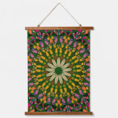 Mandala Harmony Wall Tapestry Wood-Topped Vertical Wandteppich Mit Holzrahmen (Vorderseite)