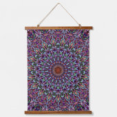 Mandala Harmony Wall Tapestry Wood-Topped Vertical Wandteppich Mit Holzrahmen (Vorderseite 2)