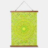 Mandala Harmony Wall Tapestry Wood-Topped Vertical Wandteppich Mit Holzrahmen (Vorderseite 3)