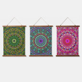 Mandala Harmony Wall Tapestry Wood-Topped Wandteppich Mit Holzrahmen (Dreifach)