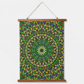 Mandala Harmony Wall Tapestry Wood-Topped Wandteppich Mit Holzrahmen (Vorderseite)