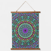 Mandala Harmony Wall Tapestry Wood-Topped Wandteppich Mit Holzrahmen (Vorderseite 2)