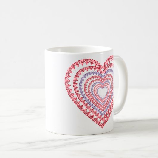 Mandala Heart Coffee Tasse (VorderseiteRechts)
