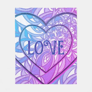 Mandala Heart LIEBE Fleecedecke