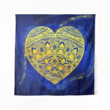 Mandala Heart Luminous Gold und Blue
