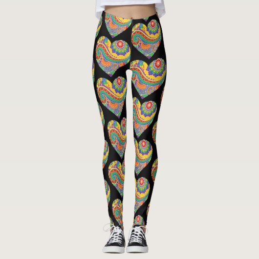 Mandala Hearts Leggings (Vorderseite)