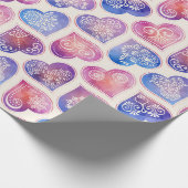 Mandala Hearts Muster Geschenkpapier (Ecke)