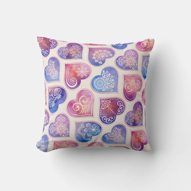 Mandala Hearts Muster Kissen (Vorderseite)