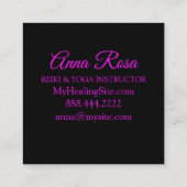 *~* Mandala-heilende Neonkünste Quadratische Visitenkarte (Rückseite)