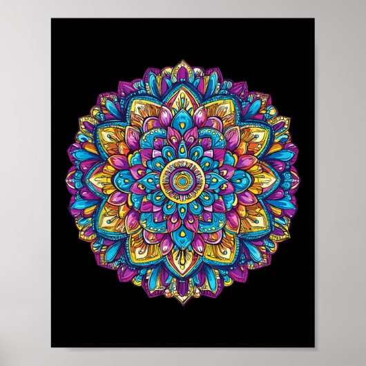 Mandala Heilige Geometrie Meditation Poster (Vorne)