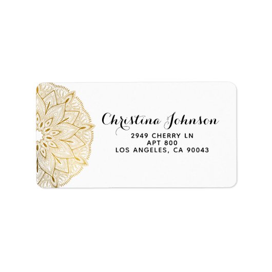 Mandala Henna Adressaufkleber (Vorne)