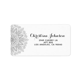 Mandala Henna Adressaufkleber