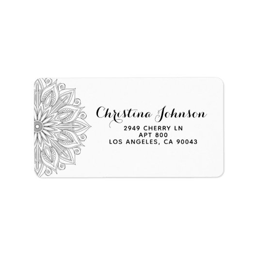 Mandala Henna Adressaufkleber (Vorne)