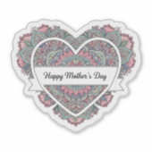 Mandala Herz Muttertag Aufkleber Mama Floral Boho (Vorderseite)