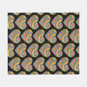 Mandala-Herzen Fleecedecke (Vorderseite (Horizontal))
