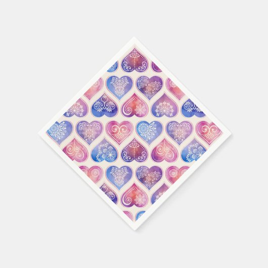 Mandala Herzmuster Serviette (Ecke)