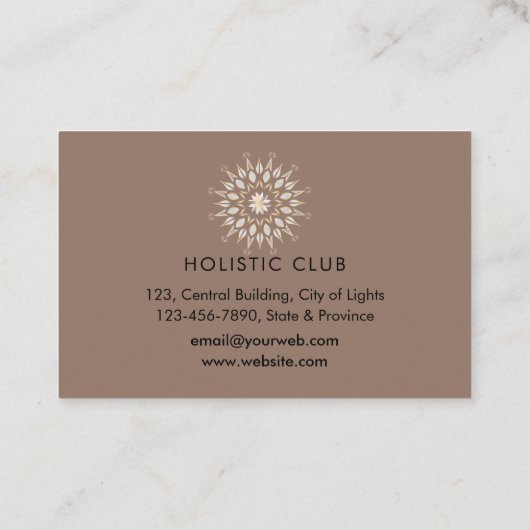 Mandala Holistic Lotus Floral Zen Medizin Yoga Visitenkarte (Rückseite)