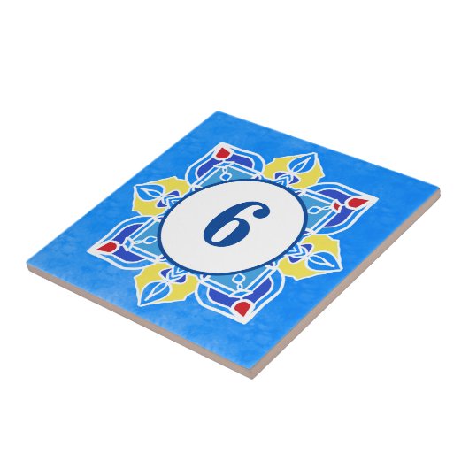 Mandala hübsche Hausnummer, die individuell angepa Fliese (Seite)