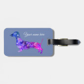 Mandala-Hund, lederner Bügel des Gepäckanhänger (Rückseite horizontal)