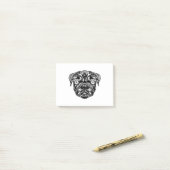 Mandala-Hund Mops-Kopf-Design Post-it Klebezettel (Auf Schreibtisch)