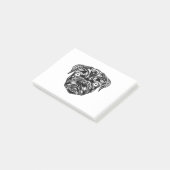 Mandala-Hund Mops-Kopf-Design Post-it Klebezettel (angewinkelt)
