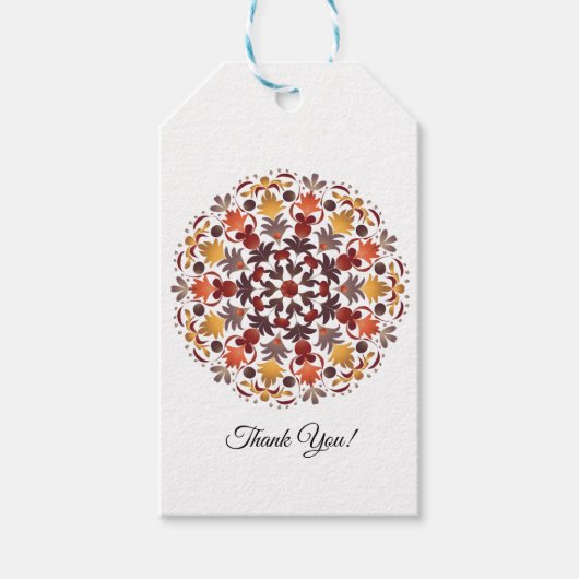 Mandala im Herbst Geschenkanhänger (Vorderseite)