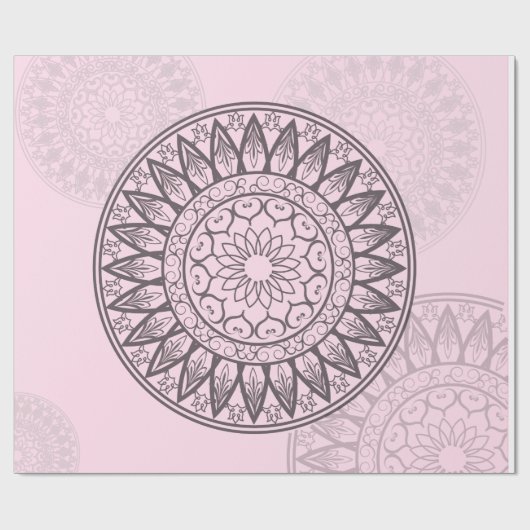 Mandala im Rosa Geschenkpapier (Flach)
