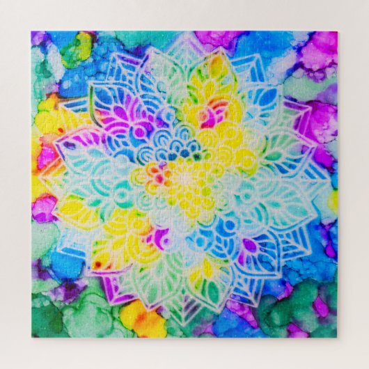 Mandala in Alcohol Ink Puzzle (Vertikal)