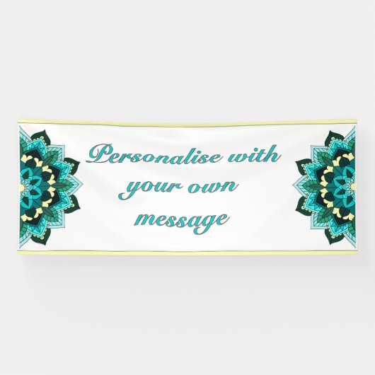 Mandala in aqua banner (Horizontal)