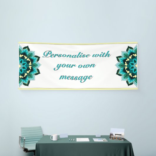 Mandala in aqua banner (Messeveranstaltung)